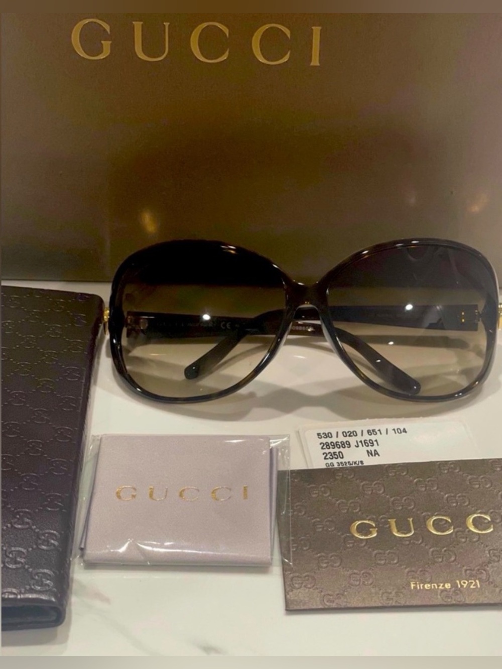 🤎New Gucci Women’s Oversized Sunglasses (##GG3525)